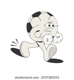 Cartoon character soccer ball. Isolated on a white background. Vector illustration.