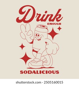 Cartoon character soda for t shirt printing