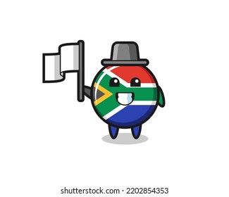 Cartoon Character Of South Africa Holding A Flag , Cute Design