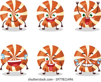 Cartoon character of spiral candy with smile expression