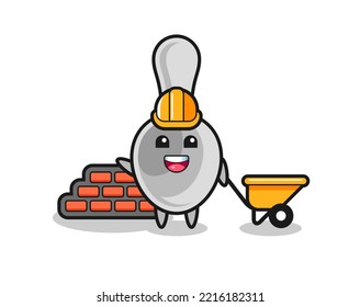 Caricatura de cuchara como constructor, diseño lindo