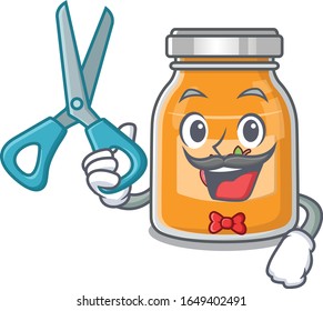 Cartoon character of Sporty Barber apple jam design style