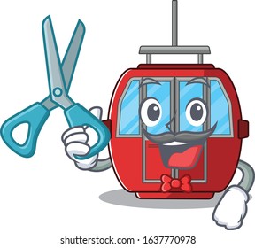 Cartoon character of Sporty Barber ropeway design style