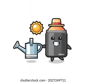 Cartoon character of spray paint holding watering can , cute style design for t shirt, sticker, logo element