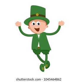 Cartoon character of St Patrick. Happy smile man in green jacket