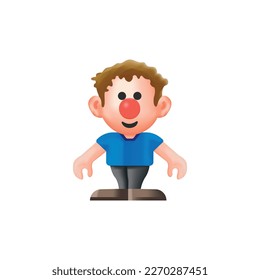 Cartoon character standing isolated on a white background - Cartoon With Big Nose standing Illustration or caricature,kid,funny,child character and avatar vectot isolated.