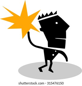 Cartoon character with star