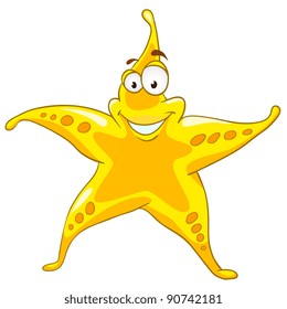 Cartoon Character Star Isolated on White Background. Vector.