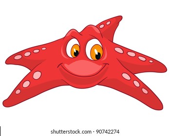 Cartoon Character Star Isolated on White Background. Vector.