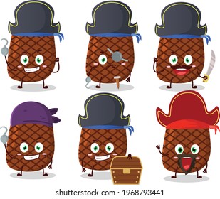Cartoon character of steak with various pirates emoticons