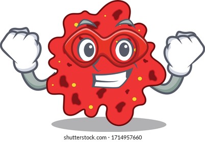 A cartoon character of streptococcus pneumoniae performed as a Super hero