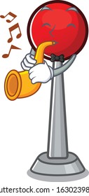 cartoon character style of antenna performance with trumpet
