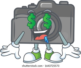 cartoon character style of digital camera with Money eye