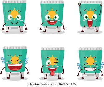 Cartoon character of sunblock with smile expression