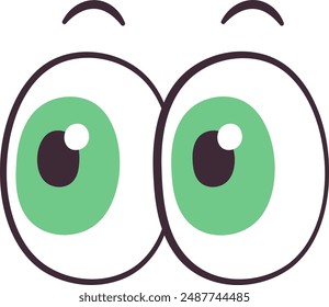 Cartoon Character Surprised Eyes Vector Illustration