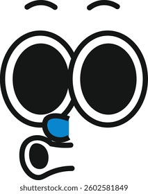 Cartoon Character Surprised Face Vector Illustration
