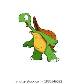 Cartoon Character Surprised Turtle Isolated On Stock Vector (Royalty ...