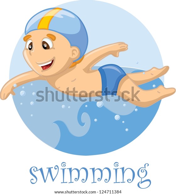 Cartoon Character Swimmer Stock Vector (Royalty Free) 124711384