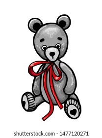 Cartoon character. Teddy bear. Vector illustration. Toy teddy bear. Isolated on a white background.