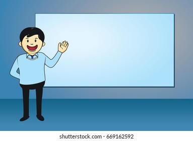 Cartoon Character with Text Space