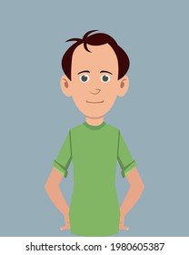 Cartoon character thoughtful facial expression vector illustration. Young businessman character expression for design, motion or animation.