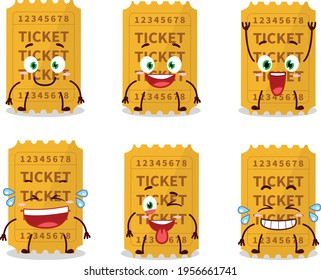 Cartoon character of ticket with smile expression