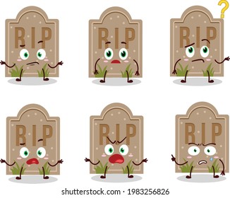 Cartoon character of tombstone with what expression