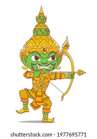 Cartoon character of Tossakan, king of giant character in Thailand's Rammakian epic.