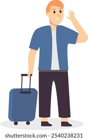 Cartoon Personagem de Turista e Viajante. Isolado no fundo branco. Ilustração de vetor