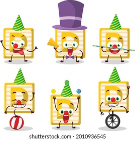 Cartoon character of toy block D with various circus shows. Vector illustration