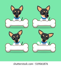 Cartoon character toy terrier dog with big bones