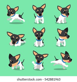 Cartoon character toy terrier dog poses