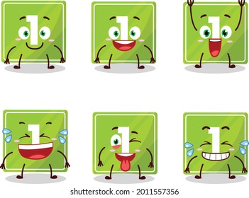 Cartoon character of toys block one with smile expression. Vector illustration