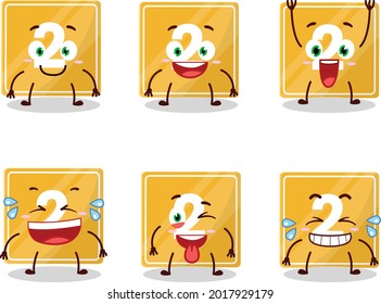 Cartoon character of toys block two with smile expression. Vector illustration