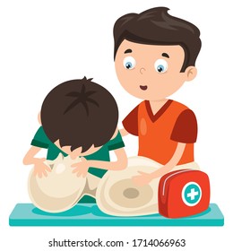 Cartoon Character Training First Aid