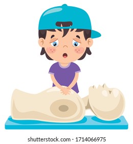 Cartoon Character Training First Aid