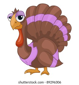 Personaje de caricatura Turquía aislado en fondo blanco. Vector.