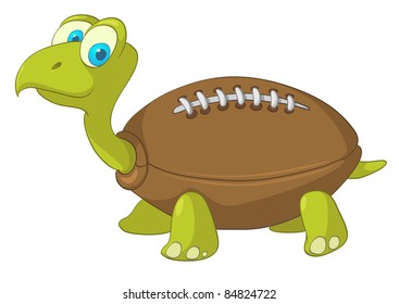 Cartoon Character Turtle Isolated on White Background. Vector.