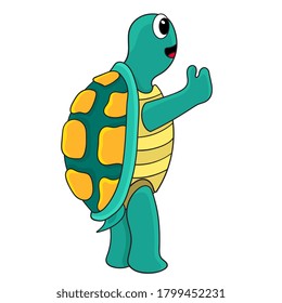 Cartoon Character Turtle Standing Vector Illustration Stock Vector ...