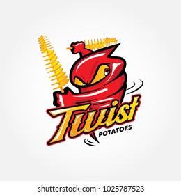 Cartoon Character Twist Potatoes Logo Sign Symbol Icon