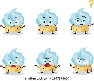 Cartoon character of vanilla cake with what expression
