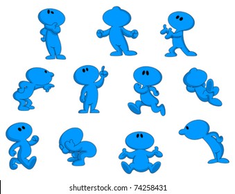 Cartoon character in various poses