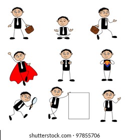 Cartoon character in various situation