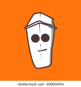 Cartoon character vector bottle of drink with a smile