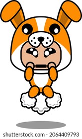 cartoon character vector cute dog fart rocket animal mascot costume