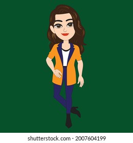 cartoon character vector flat illustration, cartoon character office look flat illustration