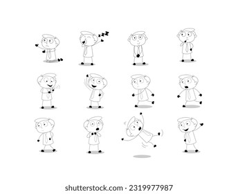 cartoon character Vector icon. Productive Workflow Organization - Concept illustrations. Collection of scenes with people organizing and improving their workflow and workplace