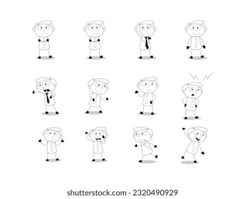 cartoon character Vector icon. Productive Workflow Organization - Concept illustrations. Collection of scenes with people organizing and improving their workflow and workplace