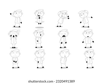 cartoon character Vector icon. Productive Workflow Organization - Concept illustrations. Collection of scenes with people organizing and improving their workflow and workplace