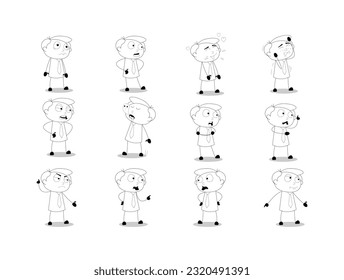 cartoon character Vector icon. Productive Workflow Organization - Concept illustrations. Collection of scenes with people organizing and improving their workflow and workplace